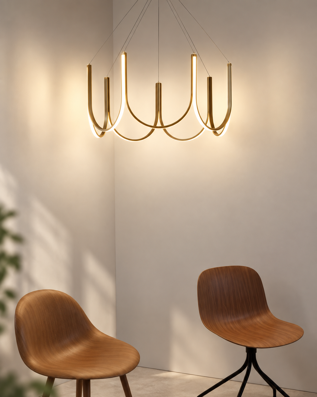 Nordic U-Shape LED-taklampa i guld – modern design