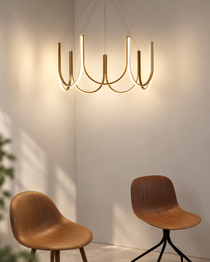 Nordic U-Shape LED-taklampa i guld – modern design