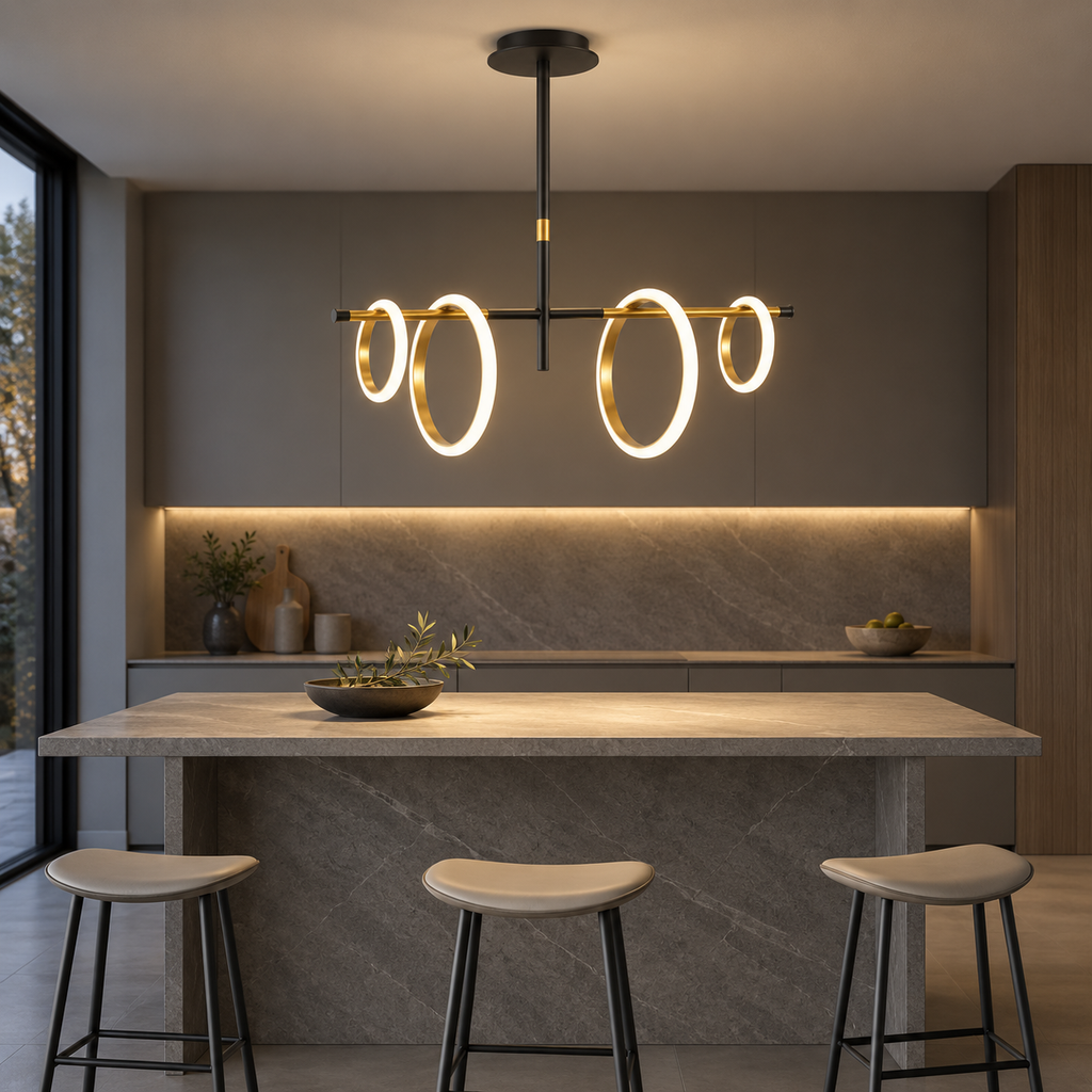 Modern LED-taklampa med ringar