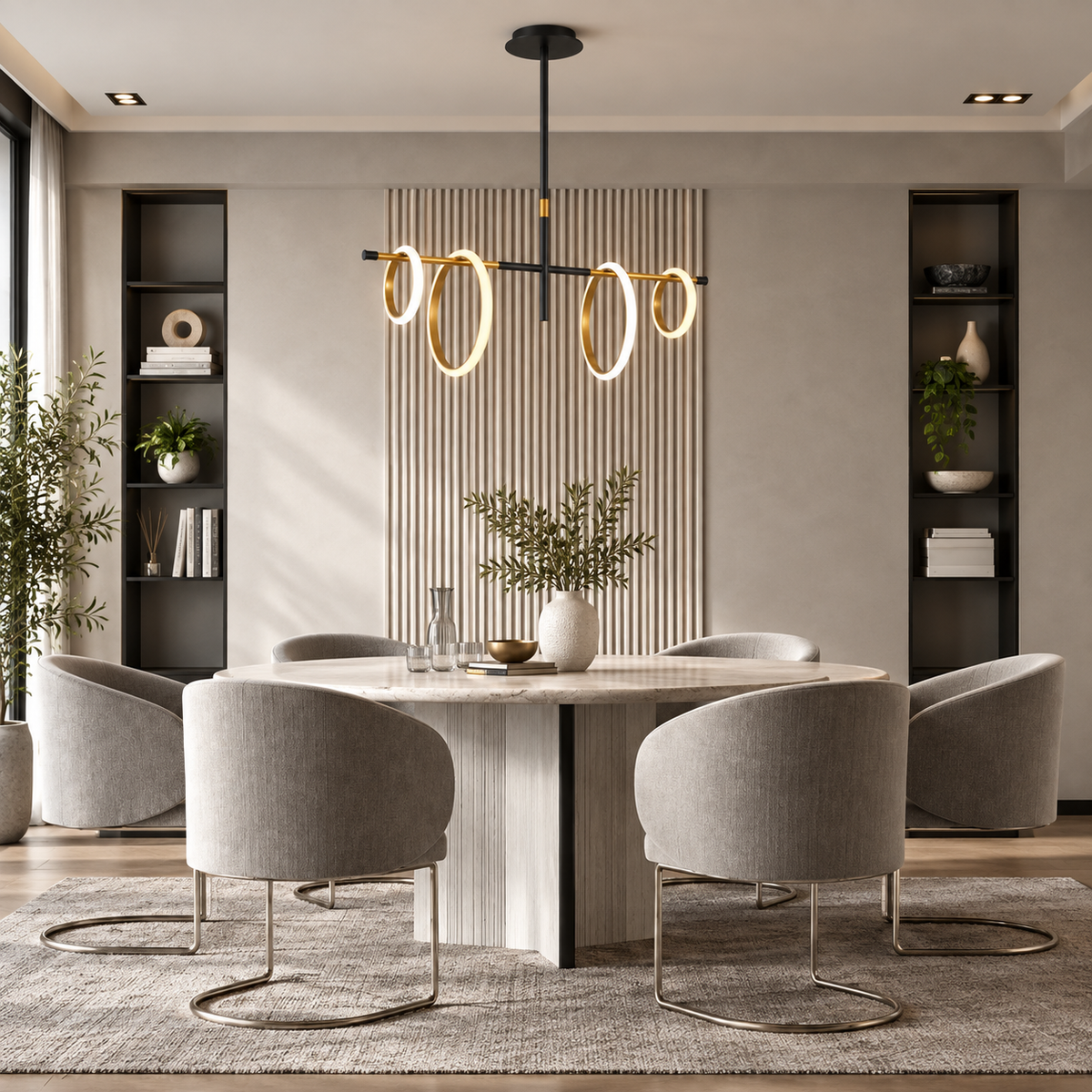 Modern LED-taklampa med ringar