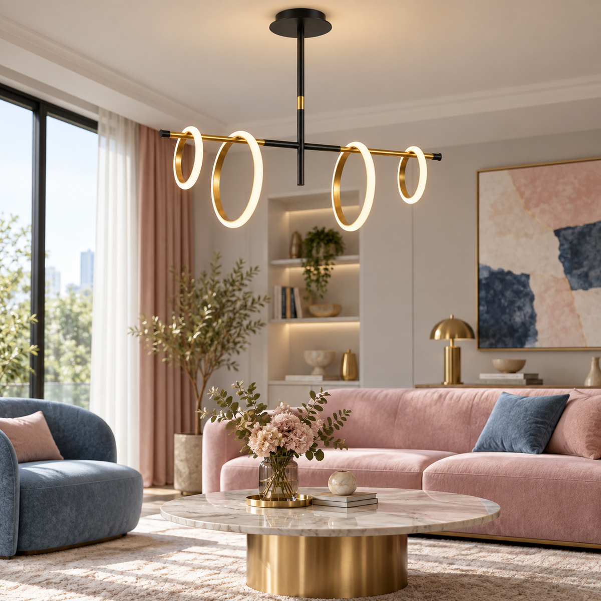 Modern LED-taklampa med ringar