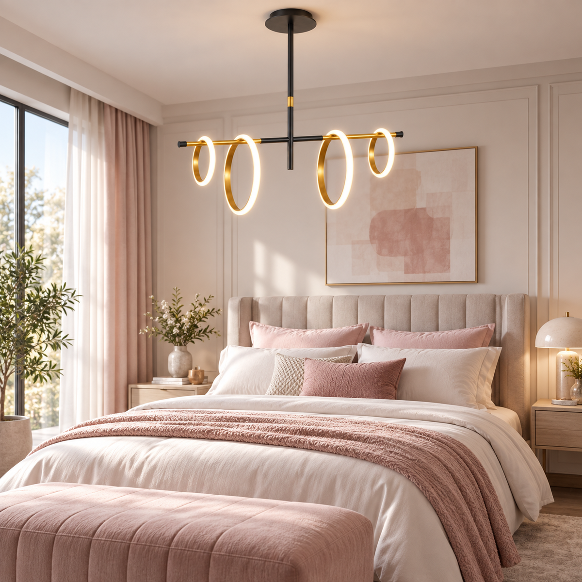 Modern LED-taklampa med ringar