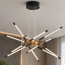 Modern LED-taklampa i svart och guld