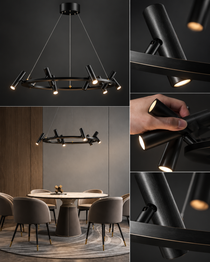 Modern LED-taklampa med 8 spotlights