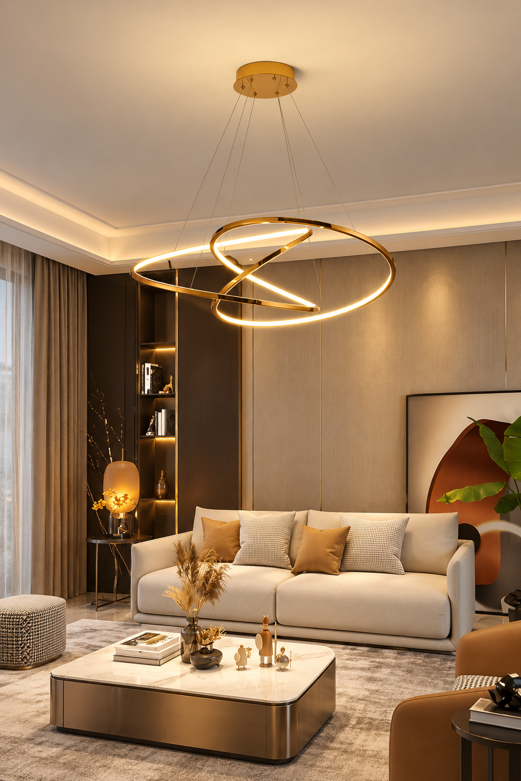 Modern rund LED-taklampa - Pendellampa