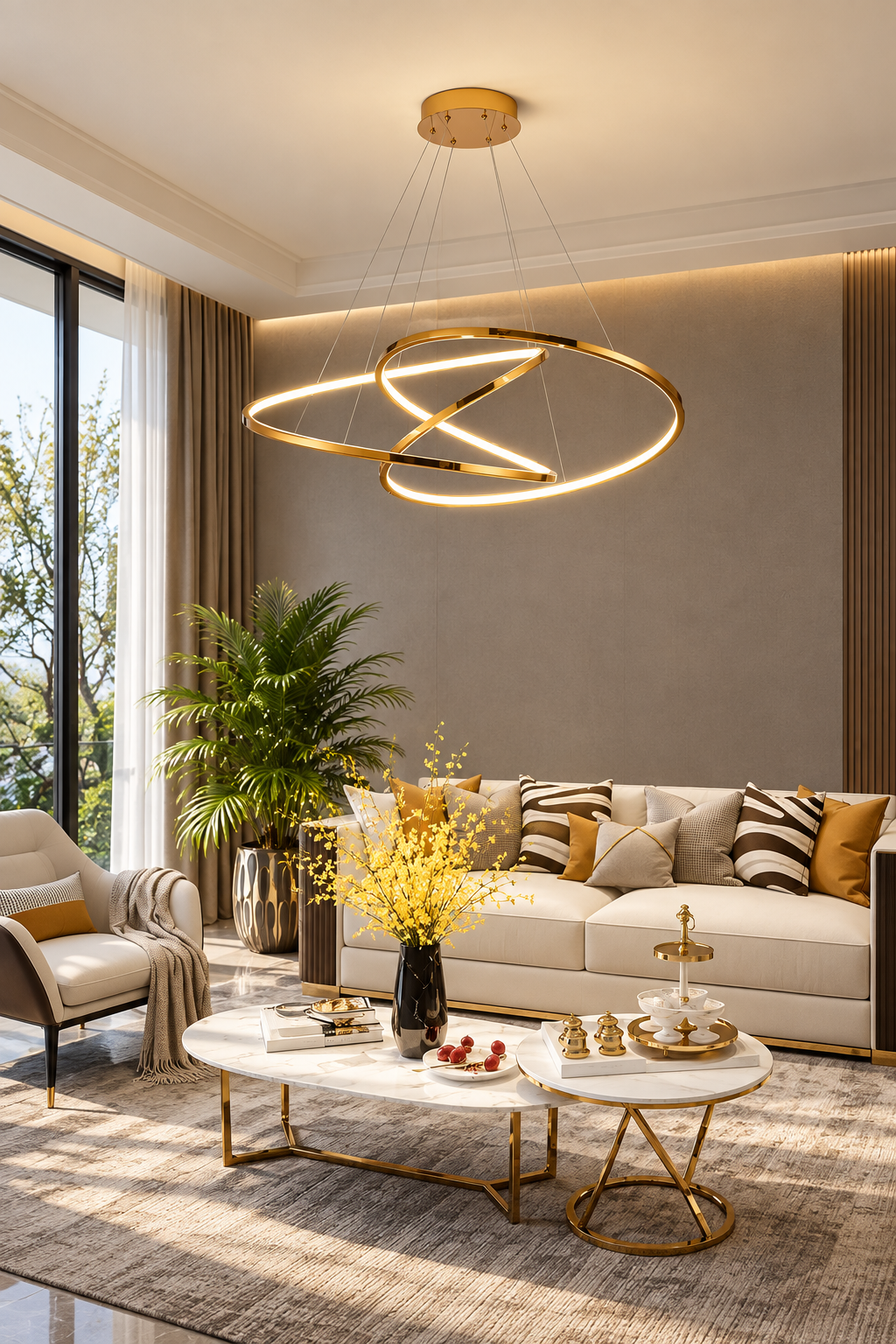 Modern rund LED-taklampa - Pendellampa