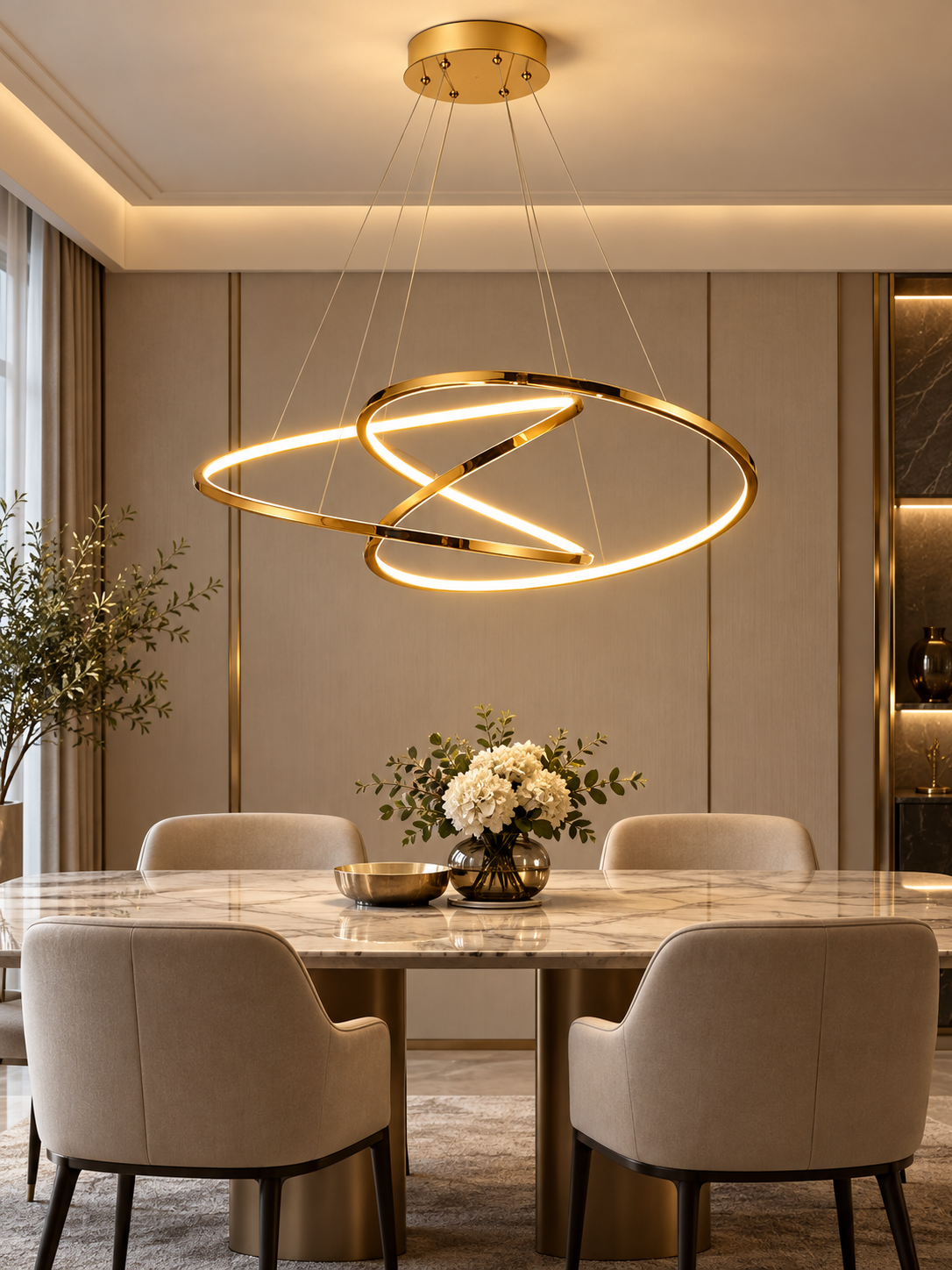 Modern rund LED-taklampa - Pendellampa