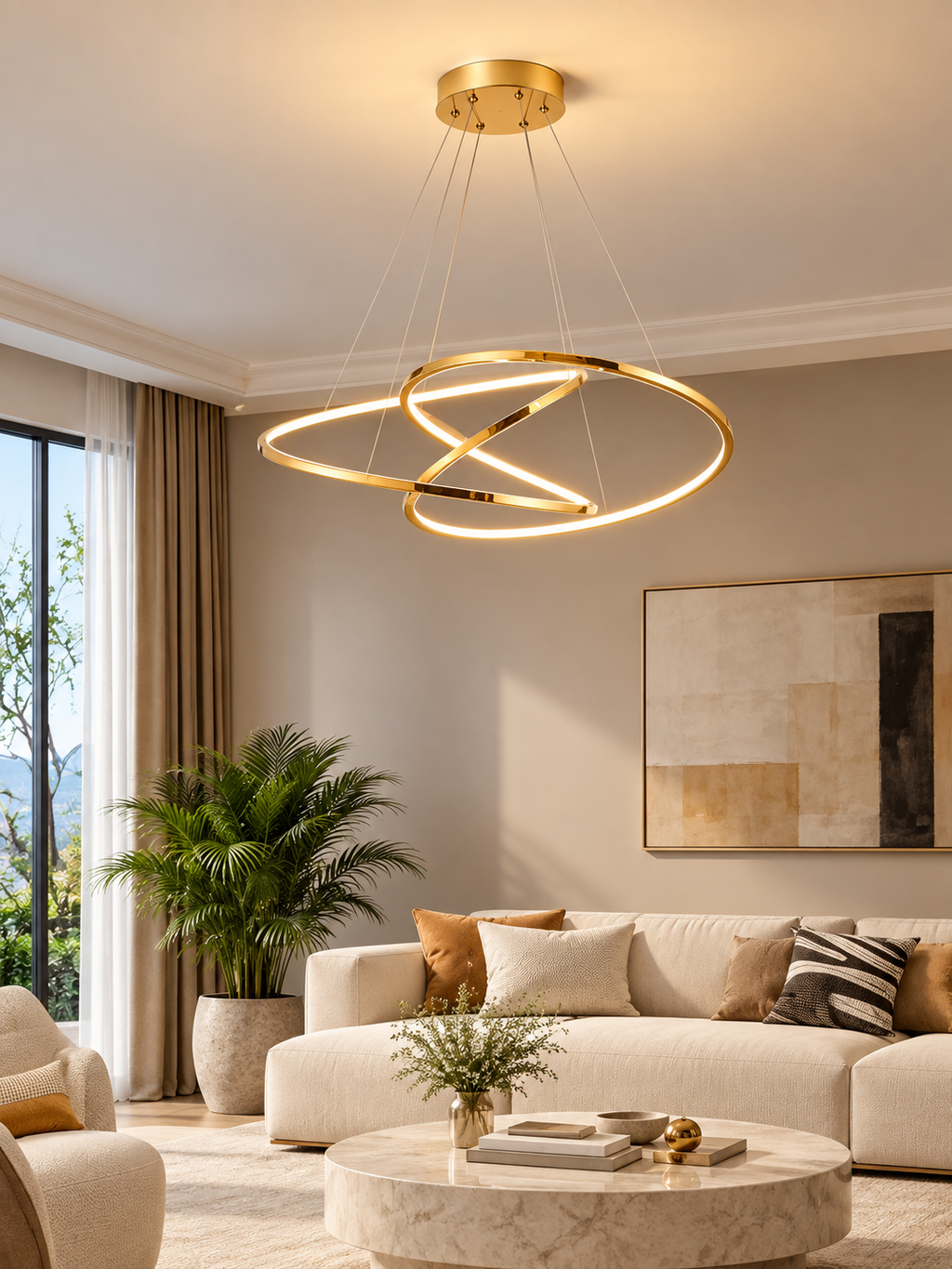 Modern rund LED-taklampa - Pendellampa