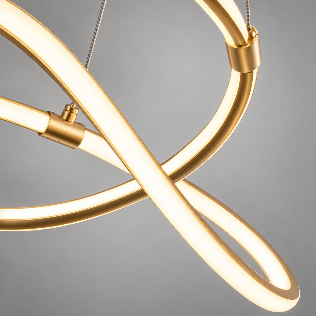 Modern LED-taklampa i guld