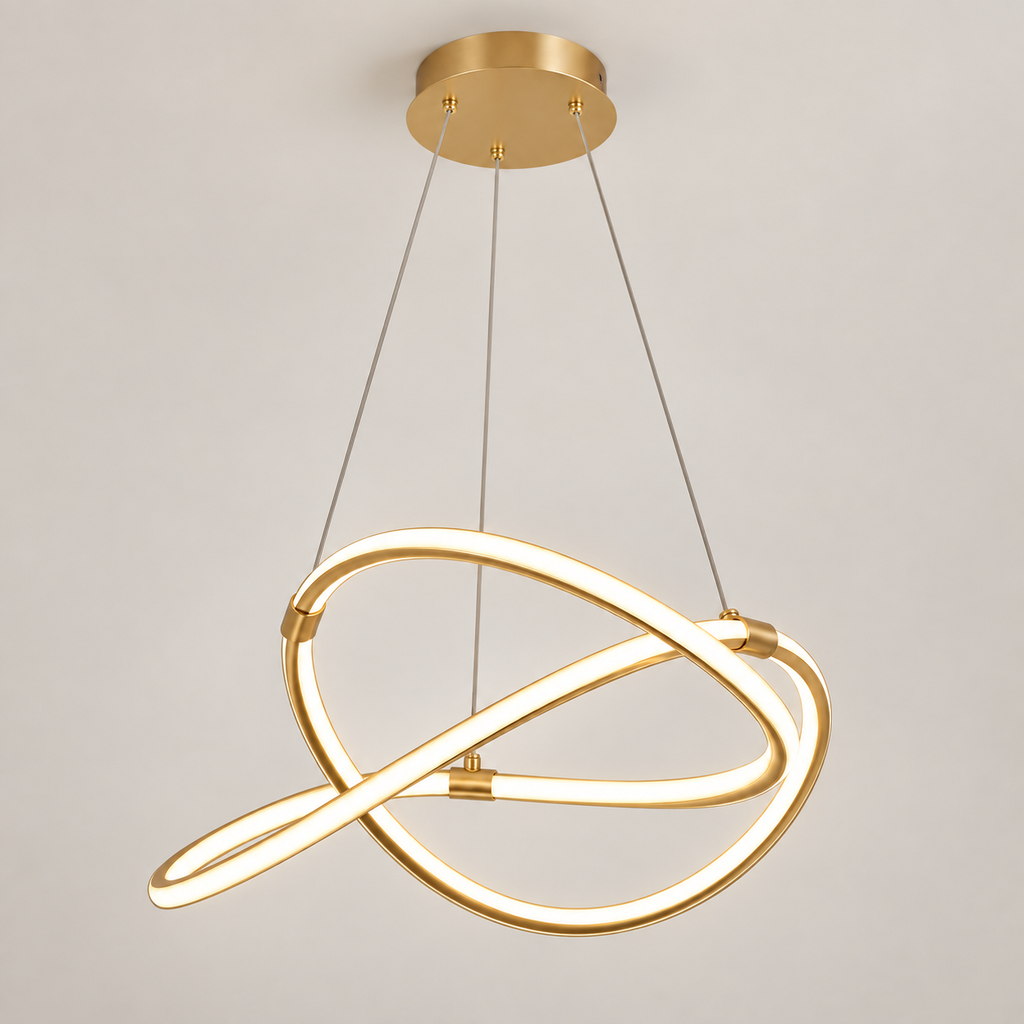 Modern LED-taklampa i guld