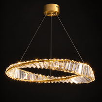 Modern kristall LED-taklampa i guld