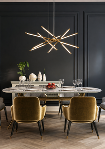 Modern taklampa - LED takkrona i guld