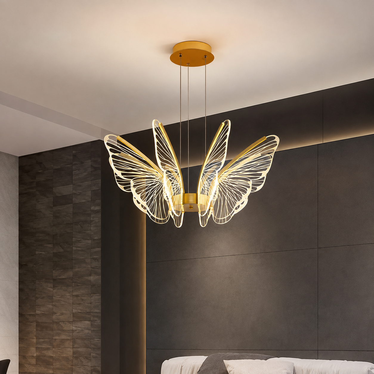Modern Butterfly LED-taklampa i guld