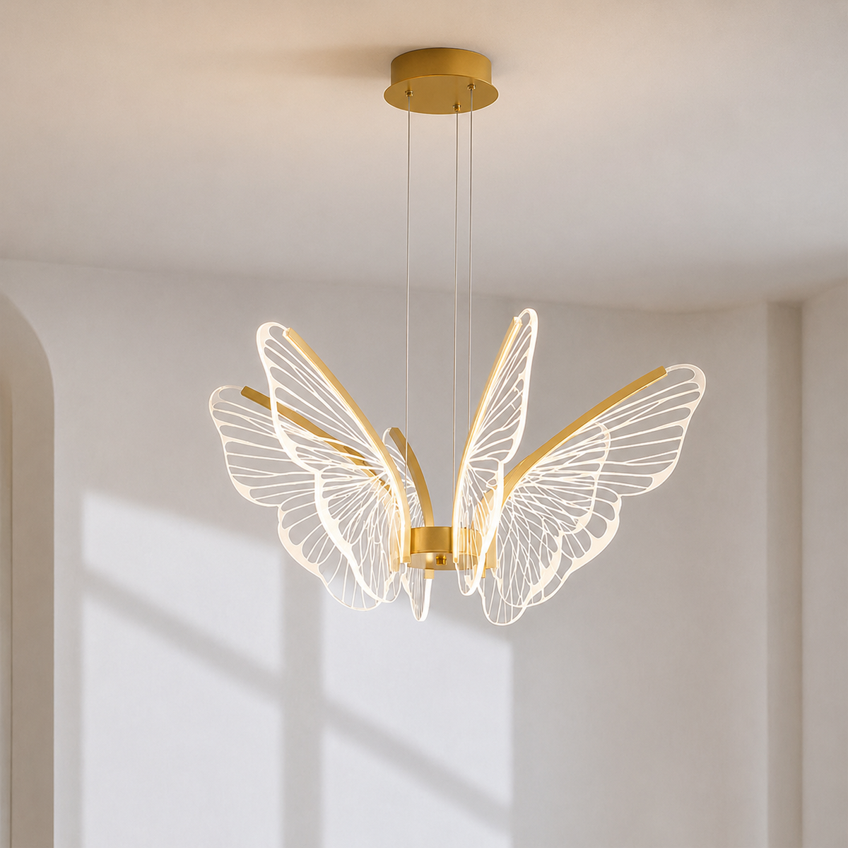 Modern Butterfly LED-taklampa i guld