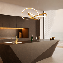 Nordic LED-taklampa i guld -justerbar höjd