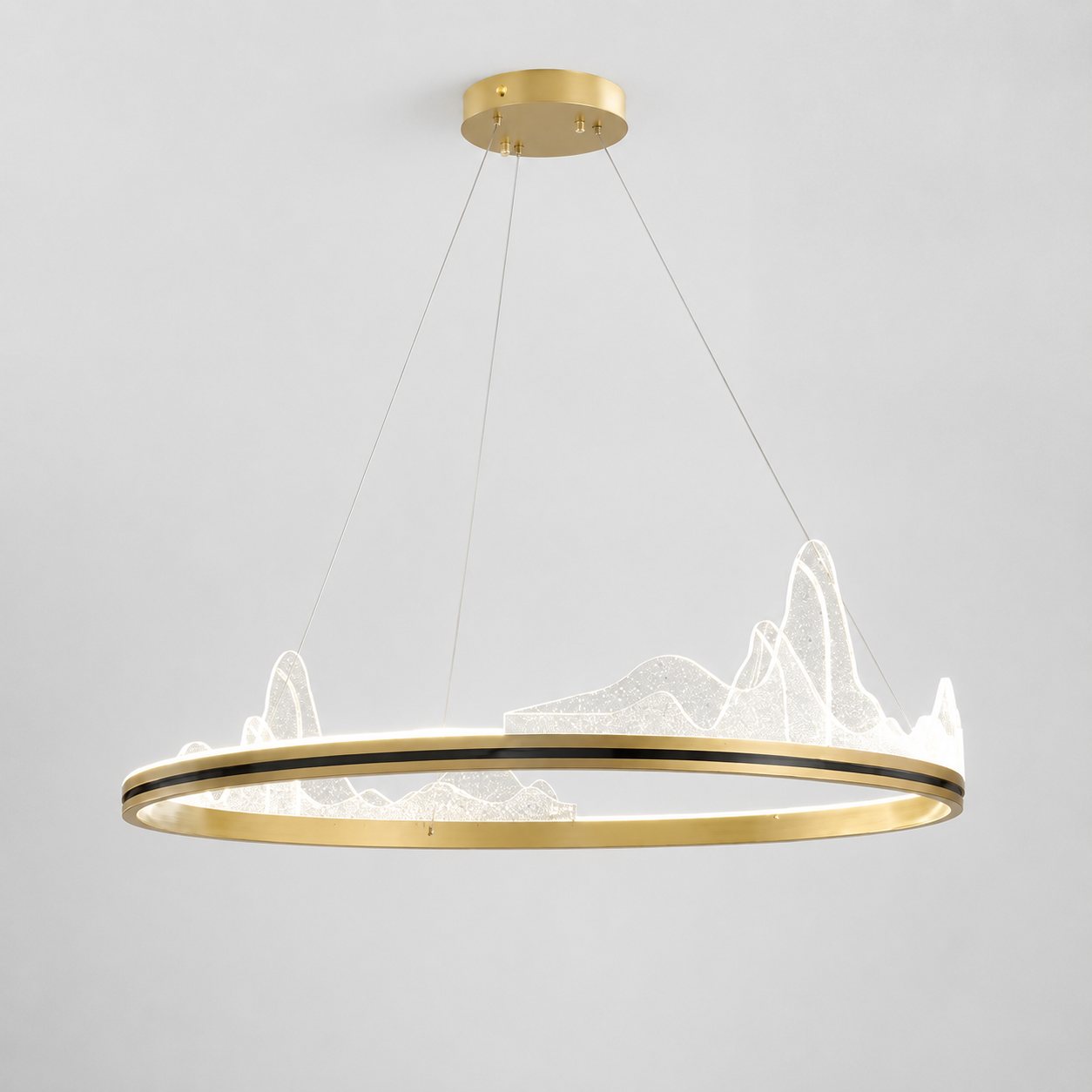 LED taklampa – modern ringlampa i guld