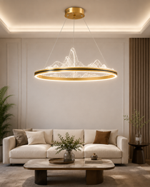 LED taklampa – modern ringlampa i guld