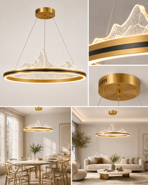 LED taklampa – modern ringlampa i guld
