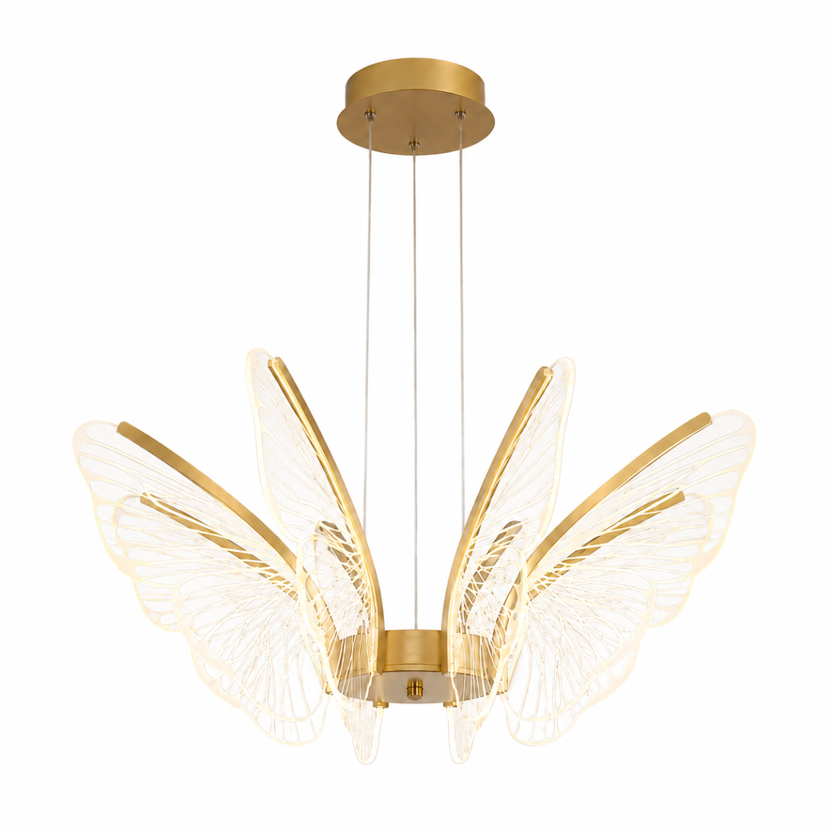 Modern Butterfly LED-taklampa i guld Huvudsaklig produktbild