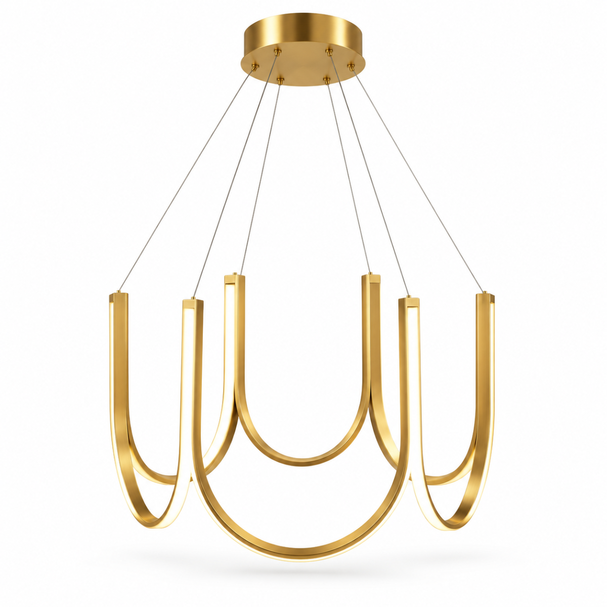 Nordic U-Shape LED-taklampa i guld – modern design Huvudsaklig produktbild
