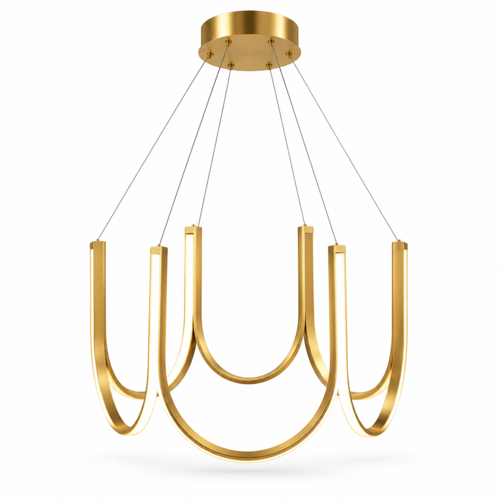 Nordic U-Shape LED-taklampa i guld – modern design