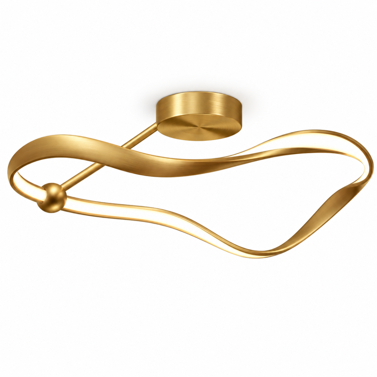 LED-taklampa i guld – modern design