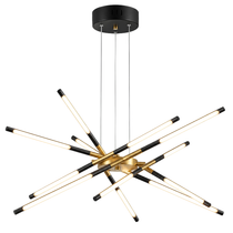 Modern LED-taklampa i svart och guld