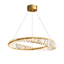 Modern kristall LED-taklampa i guld